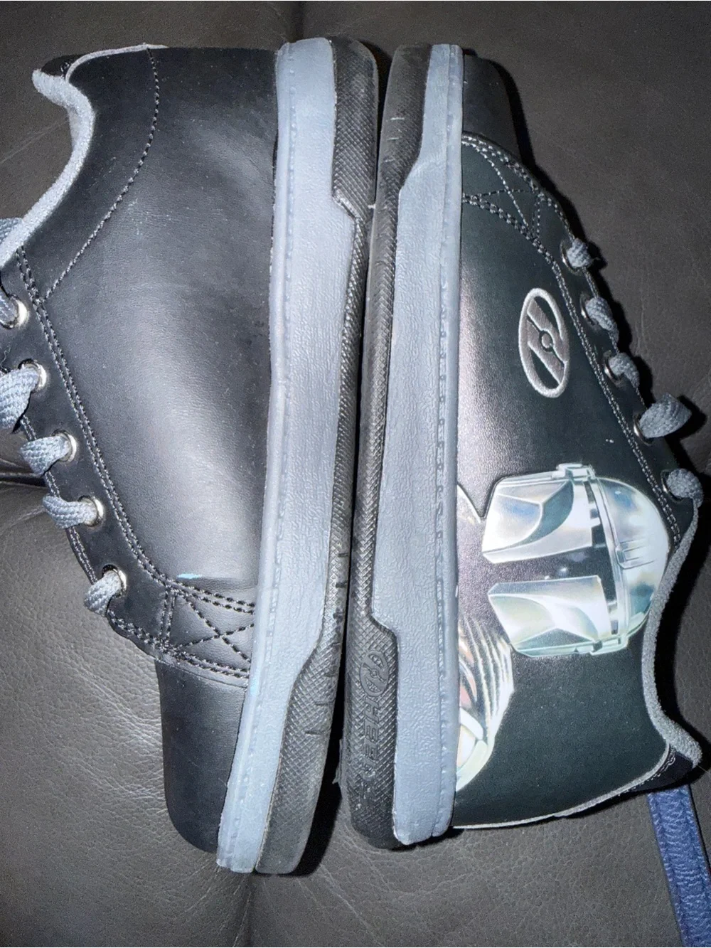 Star Wars Kids Black Sneakers with Gray Laces size Yth 4